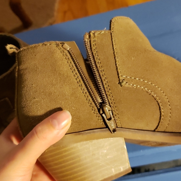 Sonoma Brown Suede Heeles Booties with Buckle - Picture 3 of 8